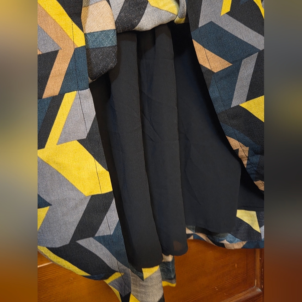 NWT Relished Pleated Chevron Print Skirt - Yellow, Gray & Black Sz XL - Picture 8 of 15